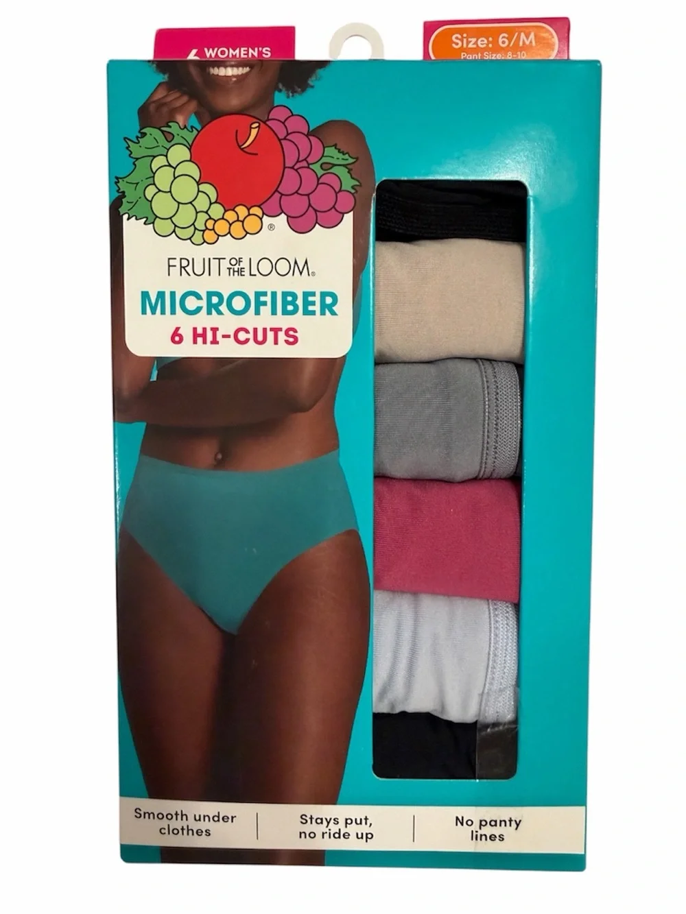 Microfiber Hi Cut Underwear Panties - Pack of 6 - Picture 1 of 7